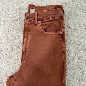 Everlane way high jeans in rust color